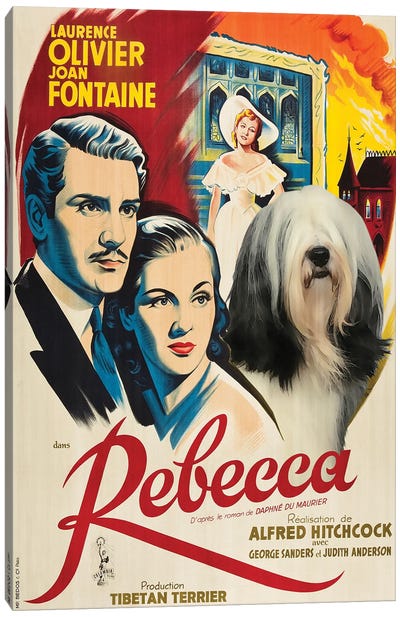 Tibetan Terrier Rebecca Movie Canvas Art Print - Romance Movie Art
