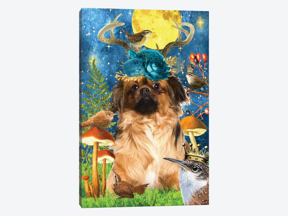 Tibetan Spaniel And Wren by Nobility Dogs 1-piece Canvas Art Print
