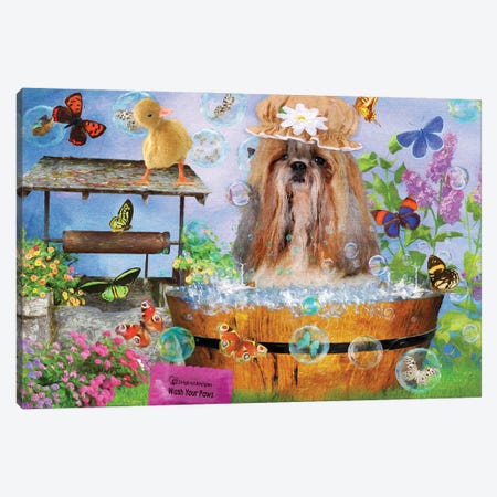 Shih Tzu Wash Your Paws Canvas Print #NDG445} by Nobility Dogs Art Print