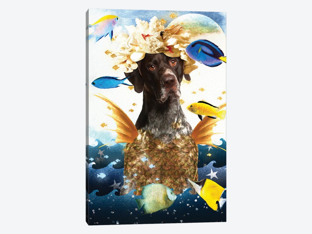 German Shorthaired Pointer Mermaid by Nobility Dogs 1-piece Canvas Artwork