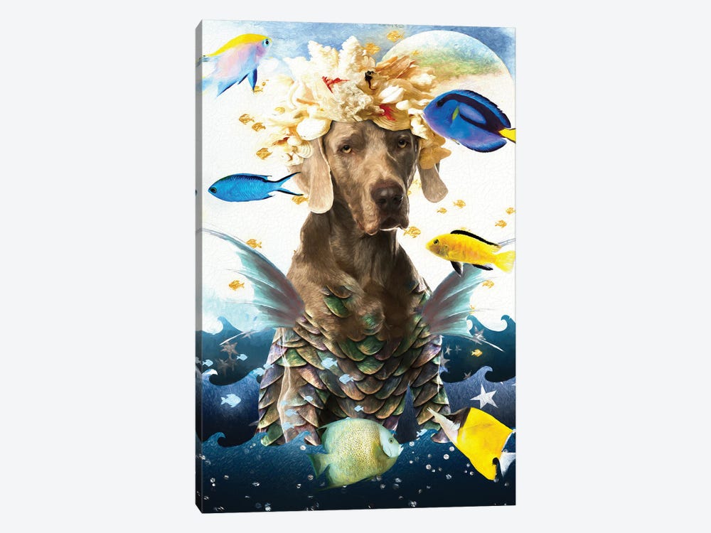 Weimaraner Mermaid by Nobility Dogs 1-piece Canvas Art Print