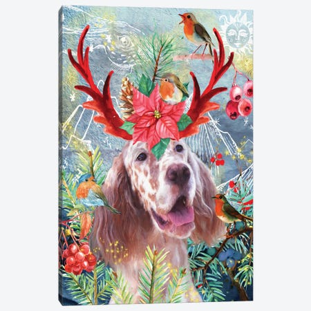 English Setter And Robin Bird Canvas Print #NDG450} by Nobility Dogs Art Print