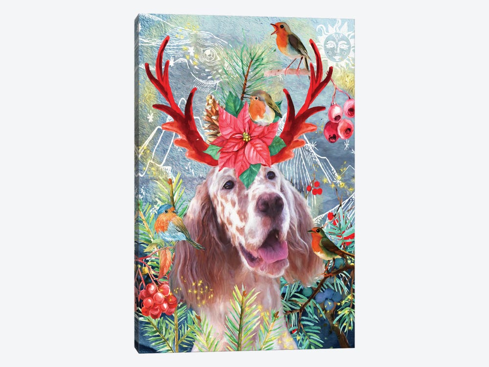 English Setter And Robin Bird by Nobility Dogs 1-piece Canvas Artwork