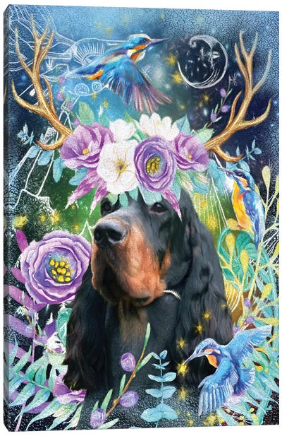 Gordon Setter Once Upon A Time Canvas Art Print
