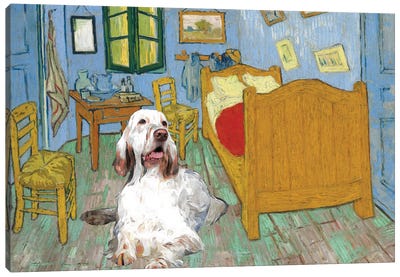 English Setter The Bedroom Canvas Art Print - Pupsterpieces