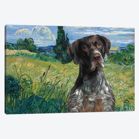 German Shorthaired Pointer Wheat Field With Cypress Canvas Print #NDG467} by Nobility Dogs Canvas Print