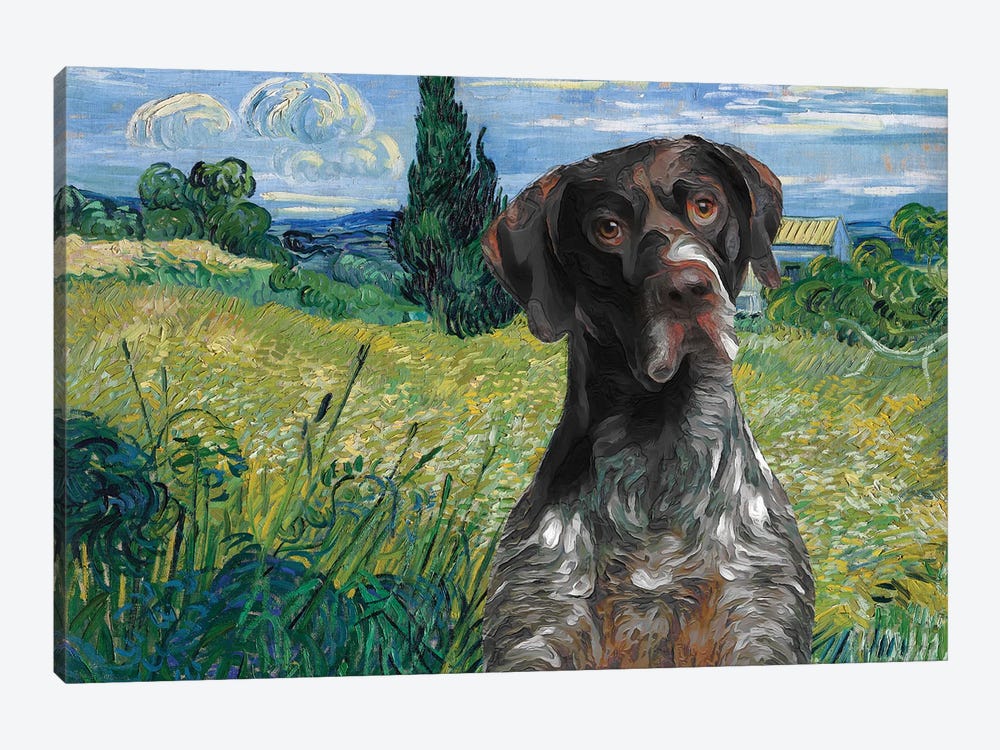 German Shorthaired Pointer Wheat Field With Cypress by Nobility Dogs 1-piece Canvas Art