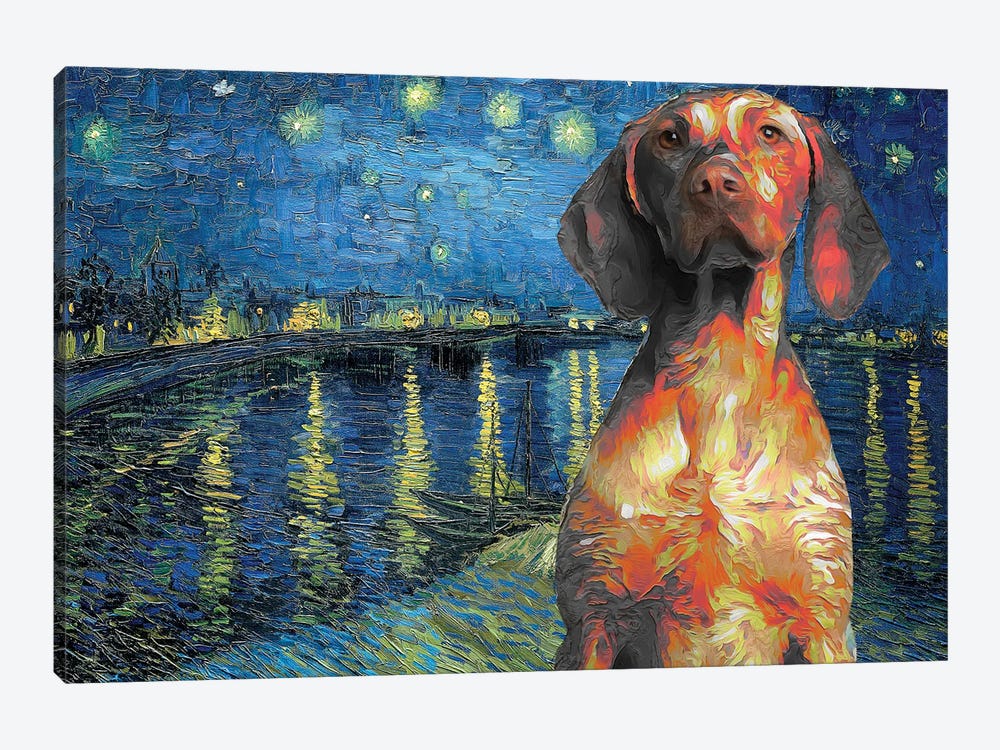 Vizsla Starry Night Over The Rhone by Nobility Dogs 1-piece Canvas Art
