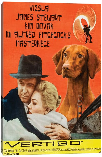 Vizsla Vertigo Movie Canvas Art Print - Vintage Movie Posters