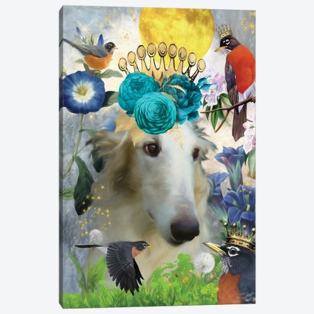 Borzoi And American Robin Canvas Print #NDG486} by Nobility Dogs Canvas Print