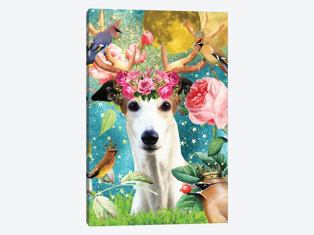 Greyhound And Waxwing by Nobility Dogs 1-piece Canvas Wall Art