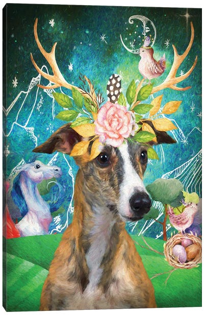 Whippet Once Upon A Time Canvas Art Print - Antler Art