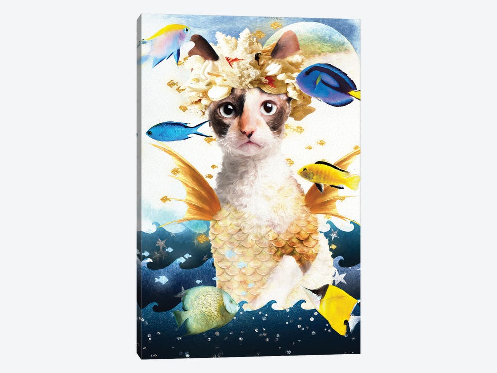 Cornish Rex Cat Mermaid by Nobility Dogs 1-piece Canvas Wall Art