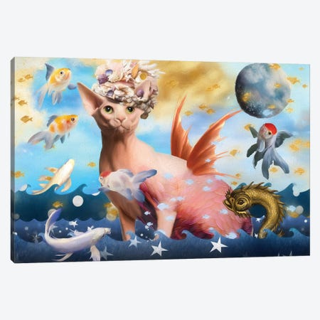 Sphynx Cat Mermaid Canvas Print #NDG502} by Nobility Dogs Canvas Print
