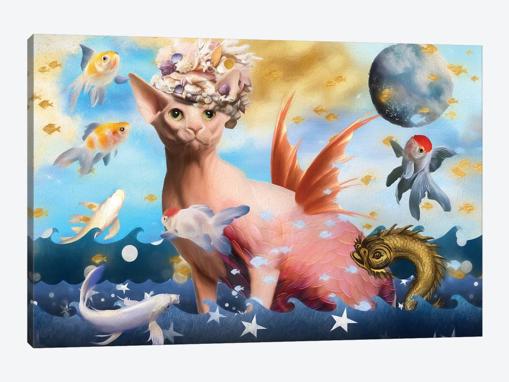 Sphynx Cat Mermaid Canvas Art by Nobility Dogs | iCanvas