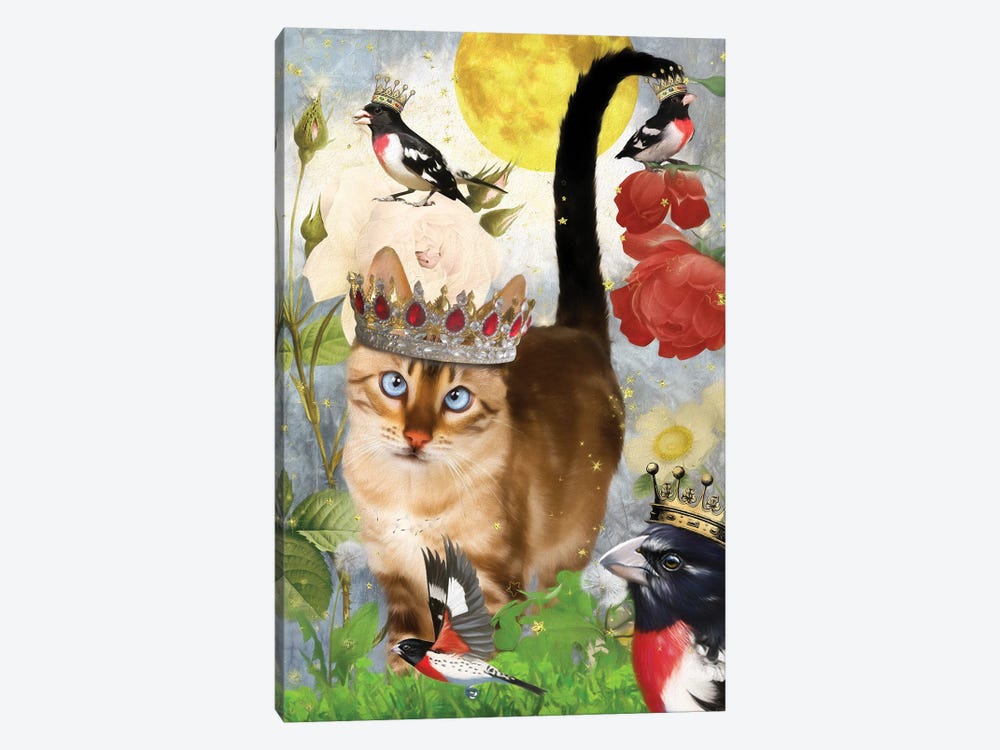 Bengal Cat And Grosbeak by Nobility Dogs 1-piece Canvas Artwork
