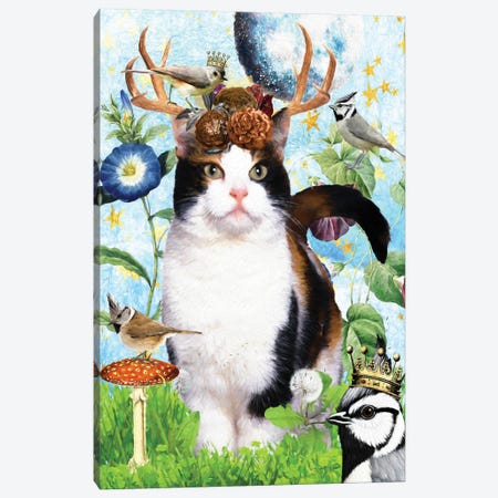 Calico Cat And Titmouse Canvas Print #NDG509} by Nobility Dogs Canvas Print