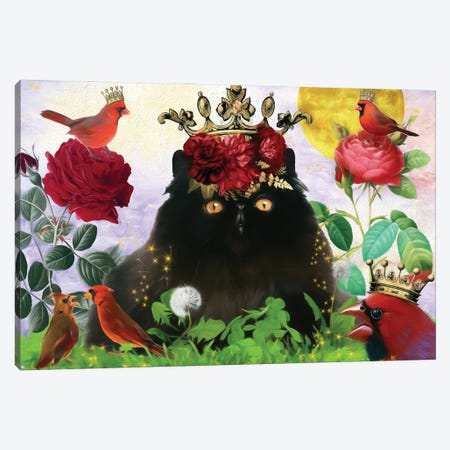 Persian Cat And Cardinal Canvas Print #NDG516} by Nobility Dogs Canvas Print