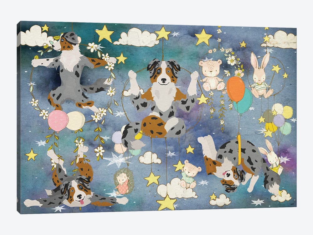 Australian Shepherd Good Night Time by Nobility Dogs 1-piece Art Print