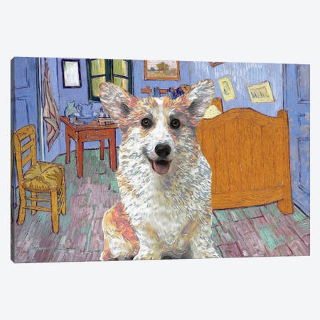 Pembroke Welsh Corgi The Bedroom Canvas Print #NDG533} by Nobility Dogs Canvas Artwork