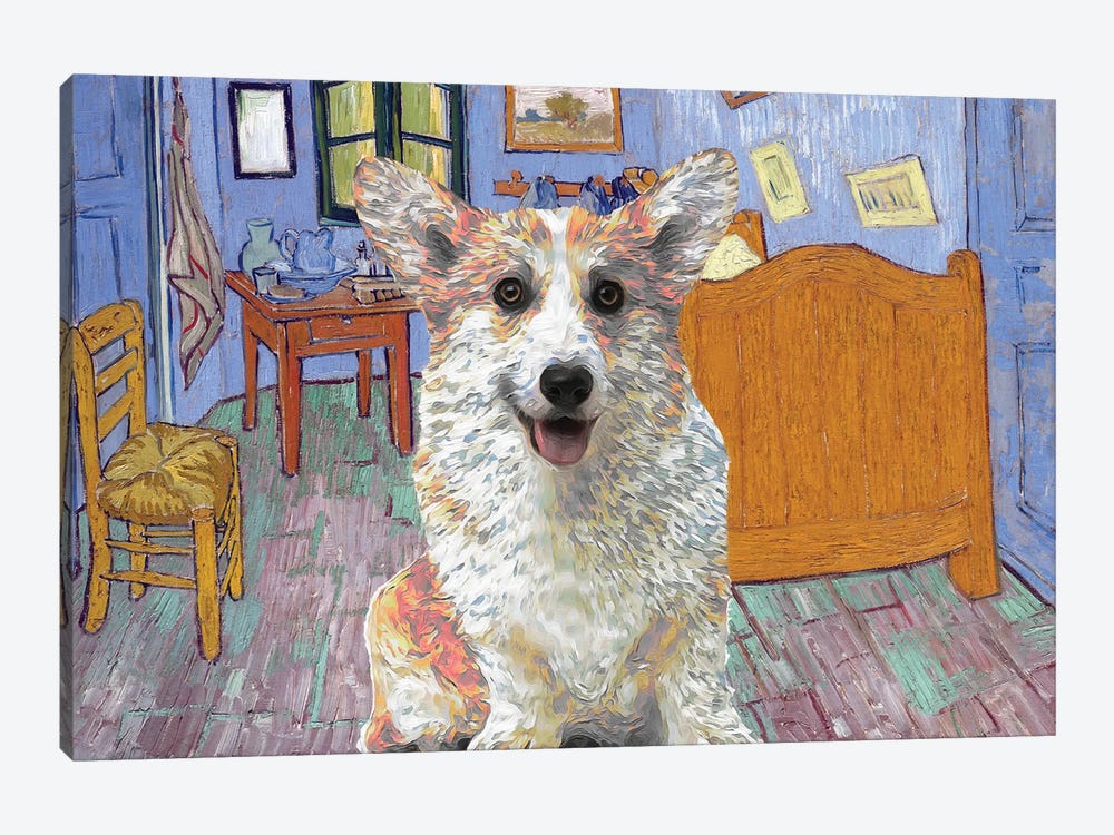 Pembroke Welsh Corgi The Bedroom by Nobility Dogs 1-piece Canvas Artwork