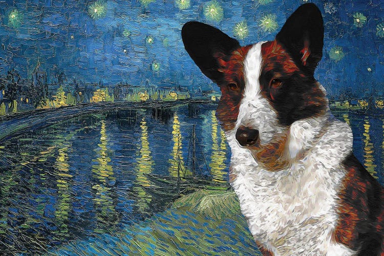 Cardigan Welsh Corgi Starry Night Over The Rhone