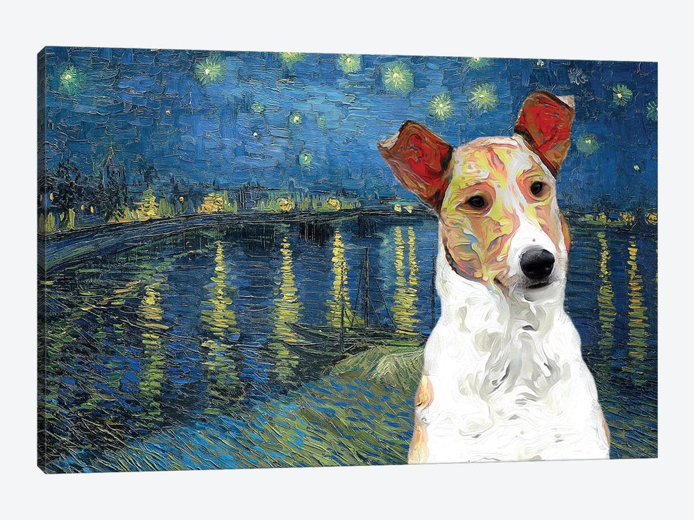 Smooth Collie Starry Night Over The Rhone by Nobility Dogs 1-piece Canvas Art
