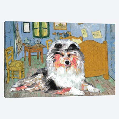 Rough Collie The Bedroom Canvas Print #NDG544} by Nobility Dogs Canvas Artwork
