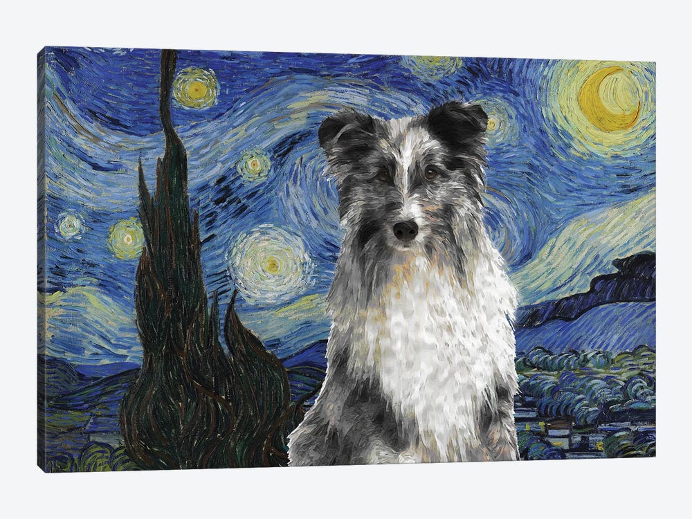 Shetland Sheepdog Sheltie Blue Merle The Starry Night by Nobility Dogs 1-piece Canvas Art