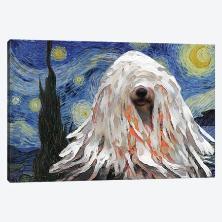 Puli Dog The Starry Night Canvas Print #NDG558} by Nobility Dogs Canvas Art