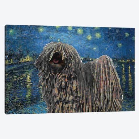 Puli Dog Starry Night Over The Rhone Canvas Print #NDG559} by Nobility Dogs Canvas Art