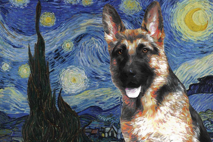 German Shepherd Starry Night