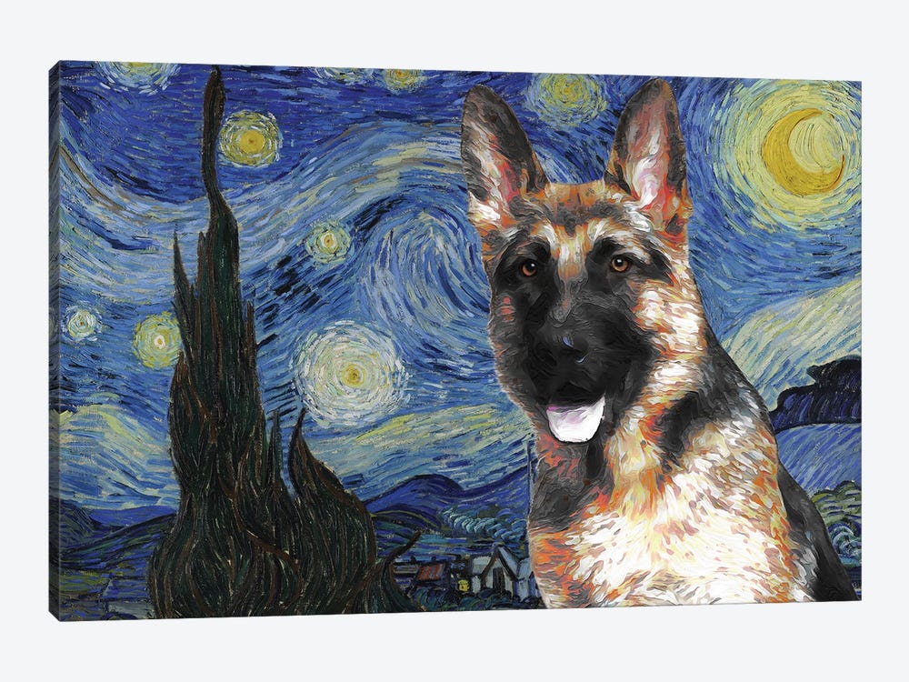 German Shepherd Starry Night by Nobility Dogs 1-piece Canvas Art Print