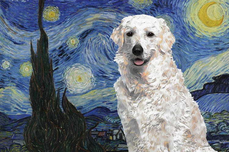 Kuvasz Dog The Starry Night