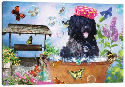 Portuguese Water Dog Wash Your Paws Canvas Art Print - Portuguese Water Dog