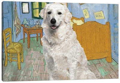 Kuvasz Dog The Bedroom Canvas Art Print