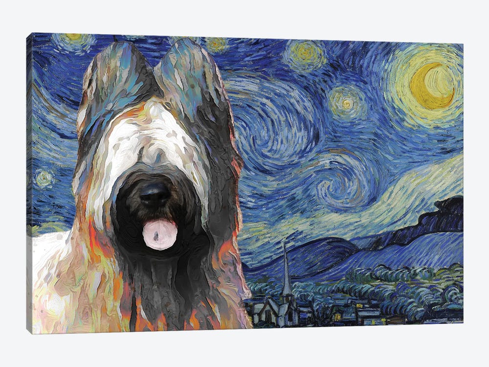 Briard Dog The Starry Night by Nobility Dogs 1-piece Canvas Art Print