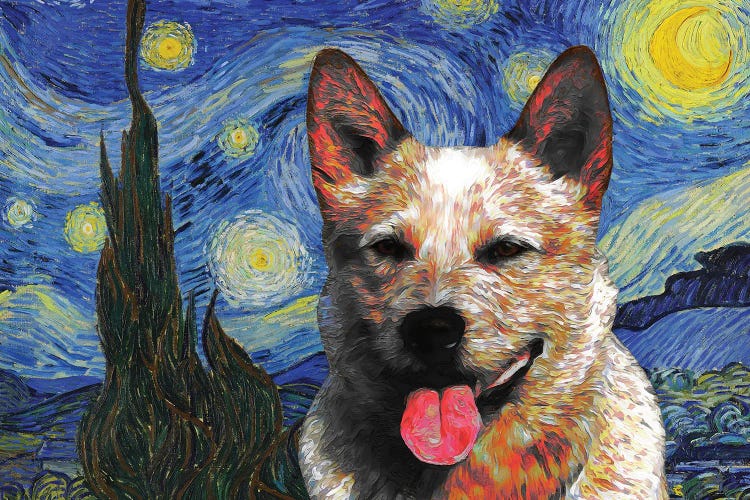 Australian Cattle Dog Red Heeler Starry Night