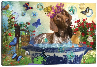 German Shorthaired Pointer Wash Your Paws Canvas Art Print