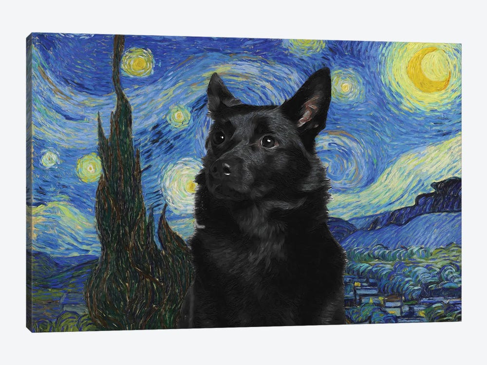 Australian Kelpie The Starry Night by Nobility Dogs 1-piece Canvas Artwork