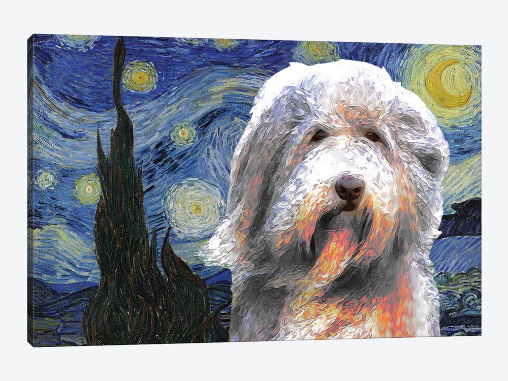 Bearded Collie The Starry Night by Nobility Dogs 1-piece Canvas Art
