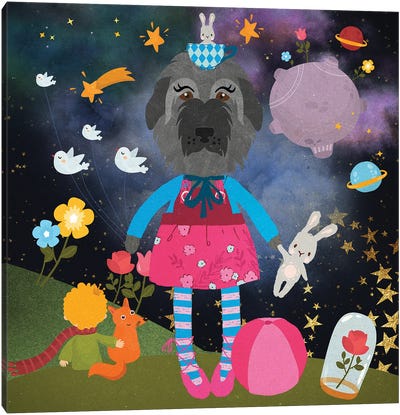 Irish Wolfhound Cute Little Princess Canvas Art Print
