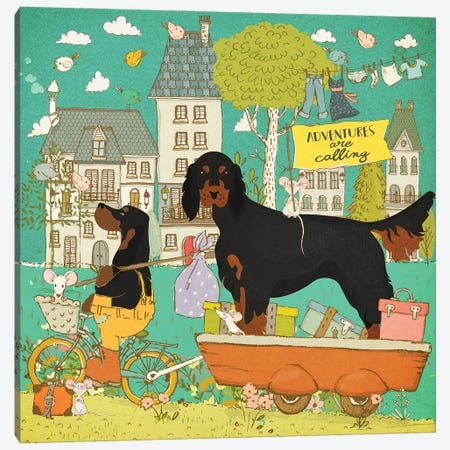 Gordon Setter Adventure Time Canvas Print #NDG630} by Nobility Dogs Canvas Print