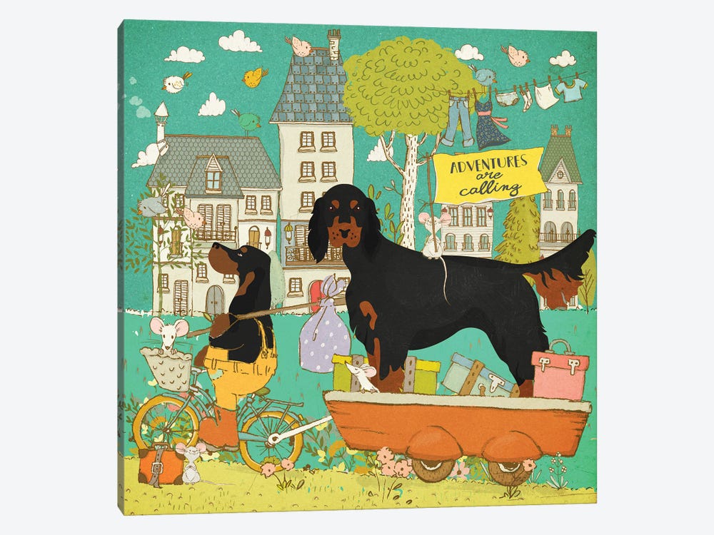 Gordon Setter Adventure Time by Nobility Dogs 1-piece Canvas Print