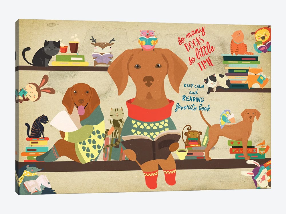 Vizsla Book Time by Nobility Dogs 1-piece Canvas Artwork