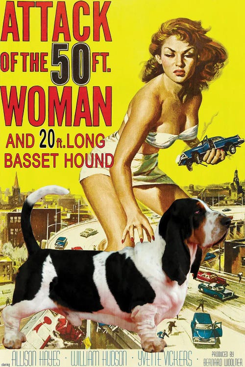 Black And White Basset Hound Attack Of The 50Ft Woman