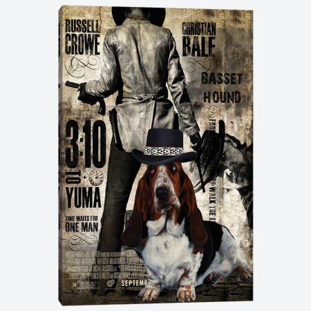 Basset Hound 3:10 To Yuma Movie Canvas Print #NDG640} by Nobility Dogs Canvas Art
