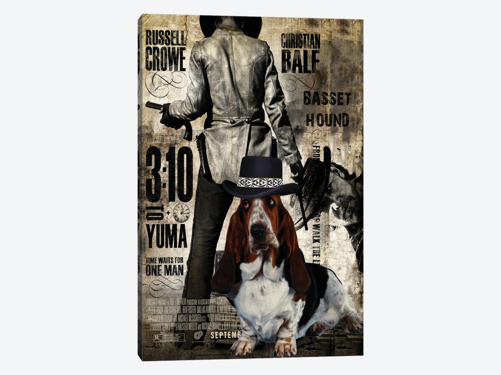 Basset Hound 3:10 To Yuma Movie by Nobility Dogs 1-piece Canvas Art
