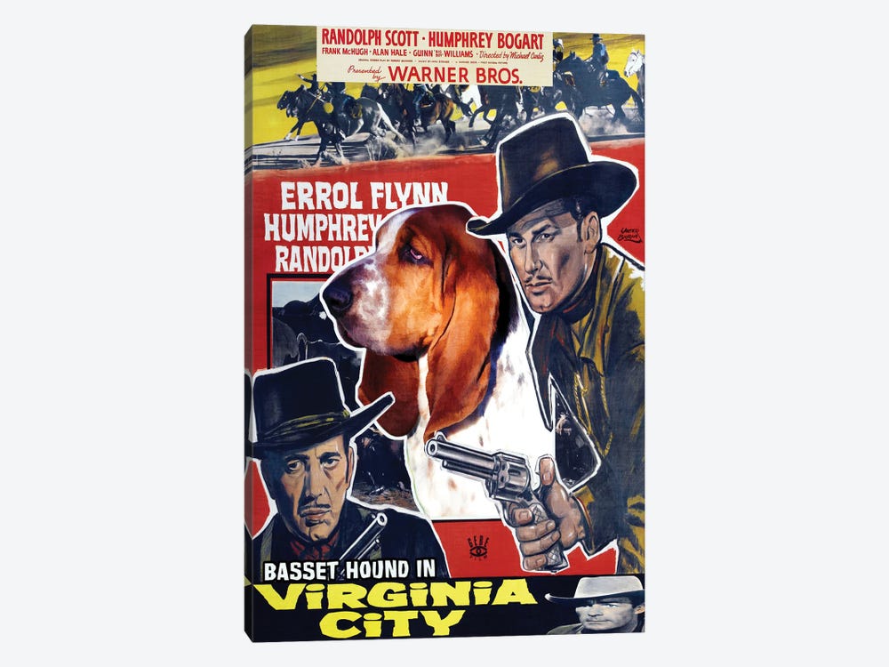Basset Hound Virginia City Movie by Nobility Dogs 1-piece Art Print
