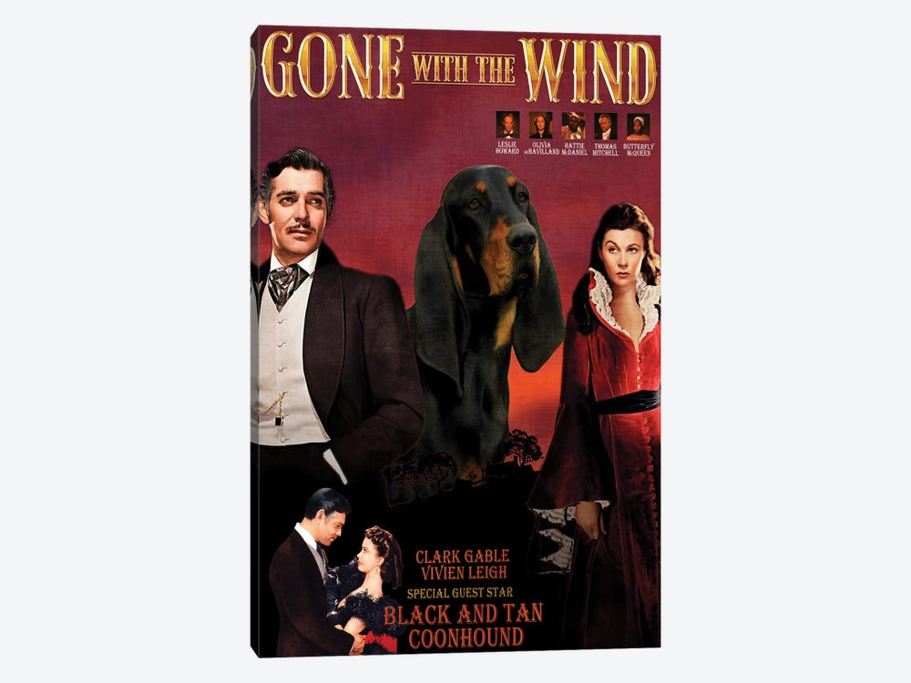 Black And Tan Coonhound Gone With The Wind by Nobility Dogs 1-piece Canvas Print